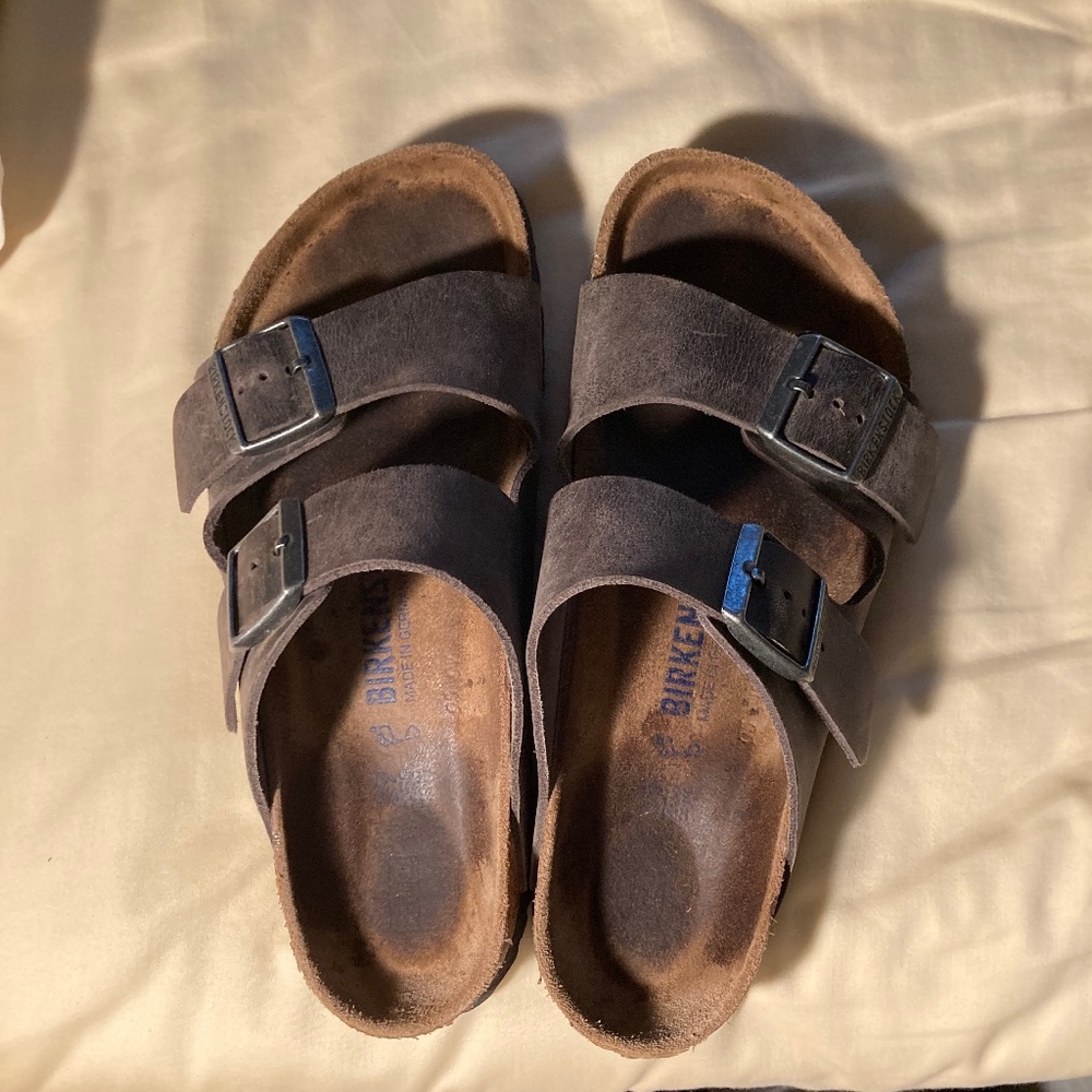 Birkenstock Arizona 39 regular width grey oiled leather